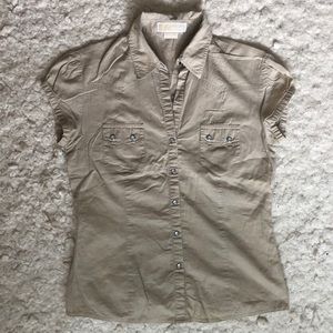 MICHAEL KORS. short sleeve beige shirt